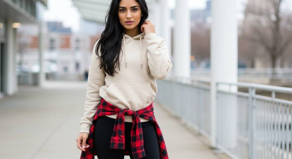 الهودي-والليغينغز-والطبقة-الإضافية-1024x559 إطلالات الصبايا الذكية للطقس المتقلب